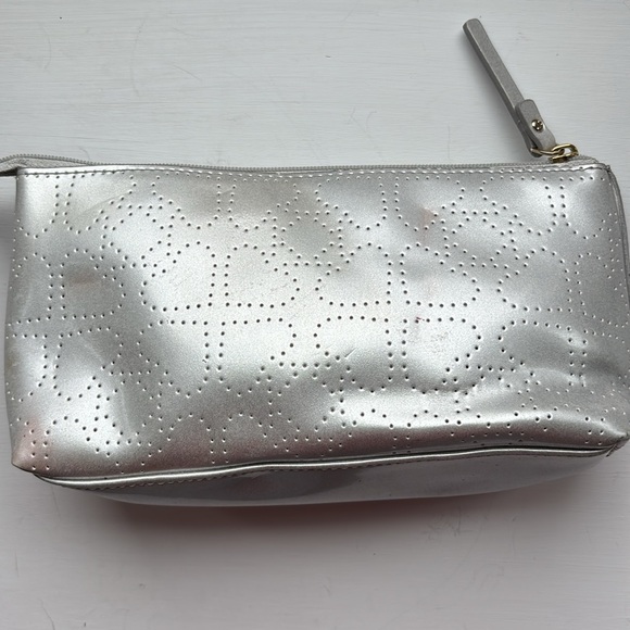 Kate Spade New York Little Shiloh Metro Spade silver shimmer cosmetic bag - Picture 3 of 8